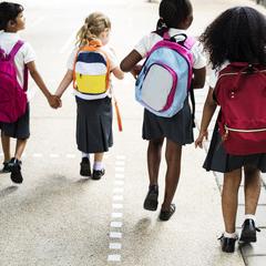 Kids walking to school