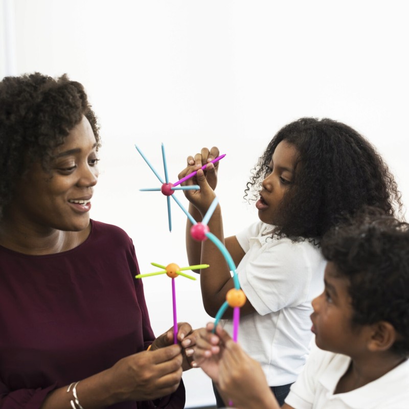 Teacher giving a science lesson